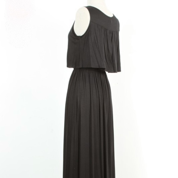 LAST ONE**Loungewear Soft Cami Black Maxi Dress - Picture 4 of 4